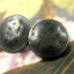 Metal Buttons - Black Gunmetal Metal Buttons , Shank , 0.71 inch , 10 pcs