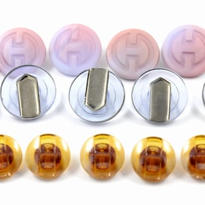 18 Pcs Mixed Light Color Vintage Czech Glass Buttons.