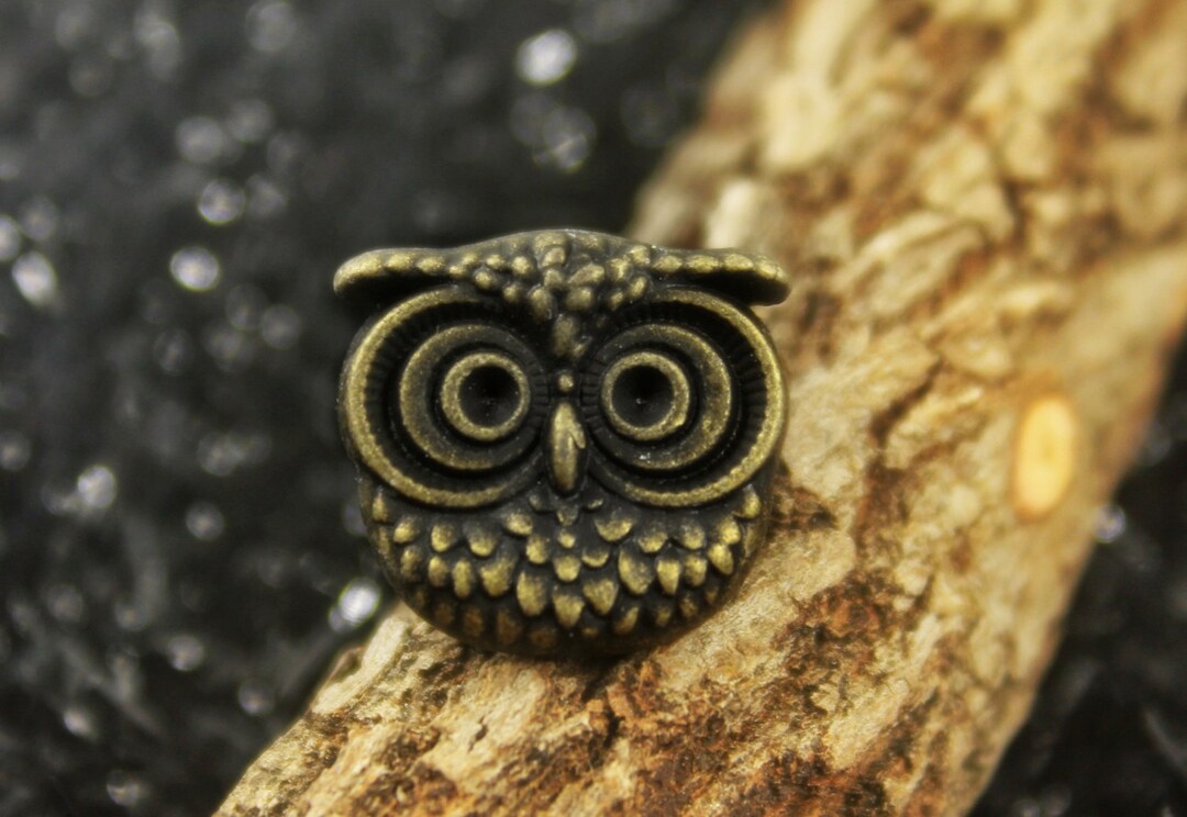 Metal Buttons Owl Antique Brass Shank Metal Buttons. 0.63 Inch , 6 Pcs