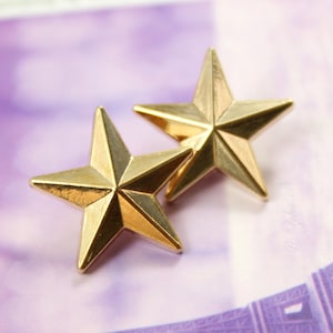 Metal Buttons Star Metal Buttons , Gold Color , Shank , 0.71 inch , 10 pcs image 2