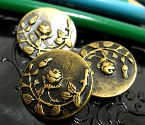 15mm Brass Metal Shank Button - Totally Buttons