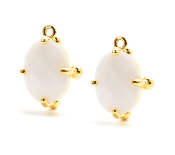 sphériques lunette céramique blanche ovale pendentif en verre de