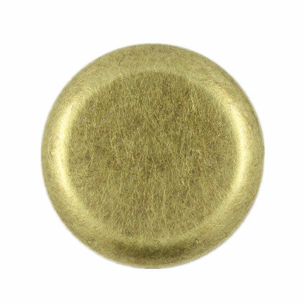 Metal Buttons - Flat Antique Brass Metal Shank Buttons , 1 inch , 10 pcs