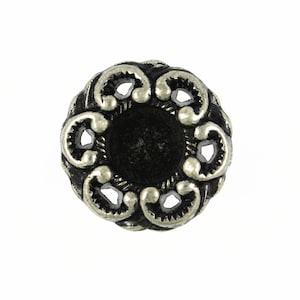 Metal Buttons - Openwork Flower Retro Silver Metal Shank Buttons - 18mm - 0.71 inch - 10 pcs