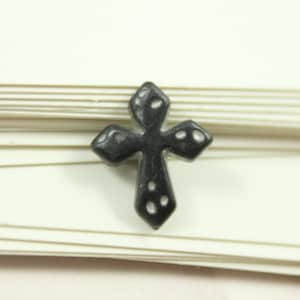 Metal Buttons - Cross Metal Buttons , Black Bronze Color , Shank , 0.47 inch , 10 pcs