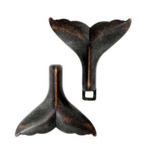 Whale Tail Black Copper Cloak Clasp Metal Fasteners. One Pair.