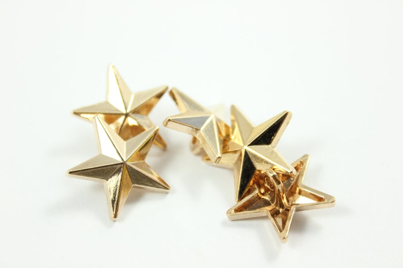 Metal Buttons Star Metal Buttons , Gold Color , Shank , 0.71 inch , 10 pcs image 5