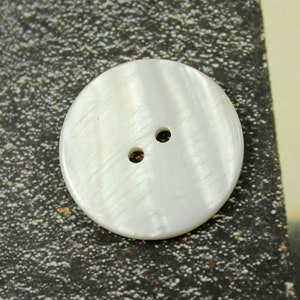 Shell Buttons 6 Pieces of Rich Luster White Shell Buttons, Beautiful Random Texture , 1 inch image 5