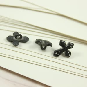 Metal Buttons Cross Metal Buttons , Black Bronze Color , Shank , 0.47 inch , 10 pcs image 5