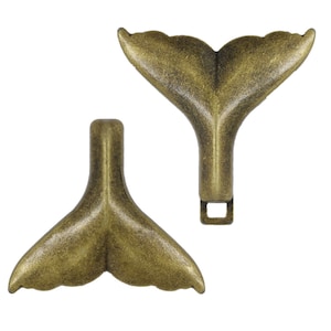 Whale Tail Antique Brass Cloak Clasp Metal Fasteners. One Pair.