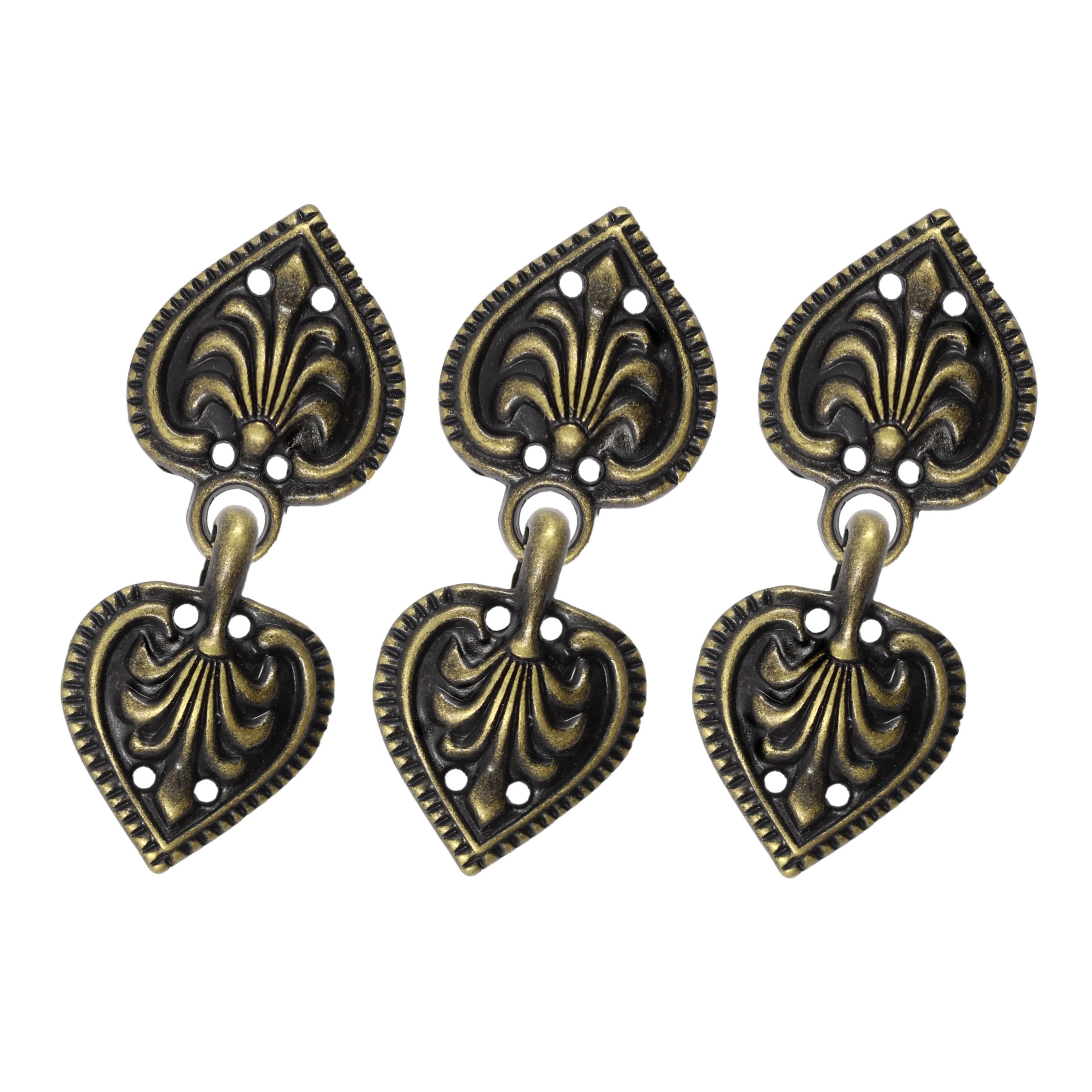 マント留め具 - アンティーク真鍮製バロックスペードマント留め具金属