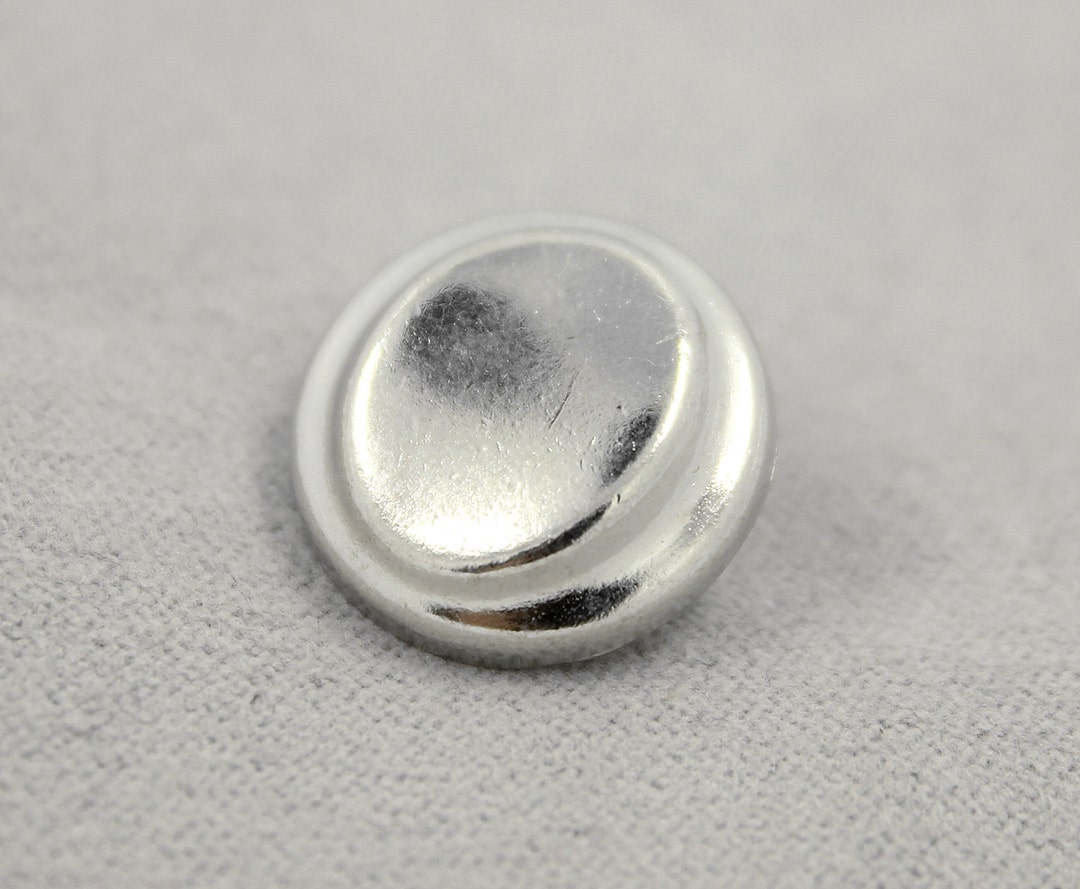 Metal Buttons Oval and Round Metal Buttons Matte Silver - Etsy