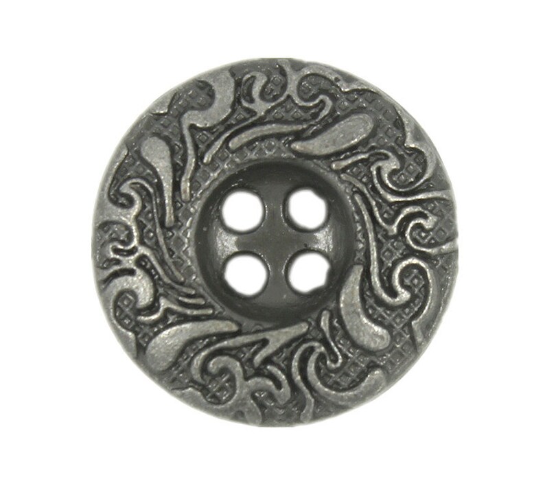 0.63 inch 10 pcs 4 Holes Metal Buttons Cirrus Circle Metal Buttons Gunmetal Color