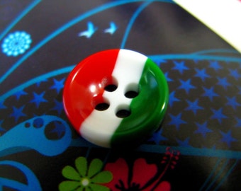 10 Pieces of 11mm(0.43 inch) Italy Flag Color 4 Holes Plastic Buttons.