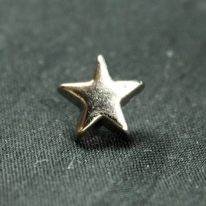 Star Metal Buttons , Shiny Silver Color , Shank , 0.51 inch , 10 pcs image 1