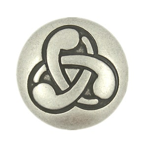 Metal Buttons - Celtic Swirls Antique Silver Metal Shank Buttons  - 0.79 inch - 3 pcs