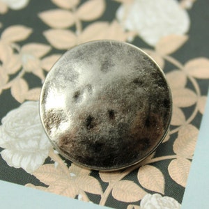 Metal Buttons - Gray Silver Metal Buttons , Shank , 1 inch , 10 pcs