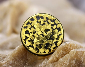 Metal Buttons - Lattice Antique Gold Metal Shank Buttons - 18mm - 11/16 inch - 6 pcs