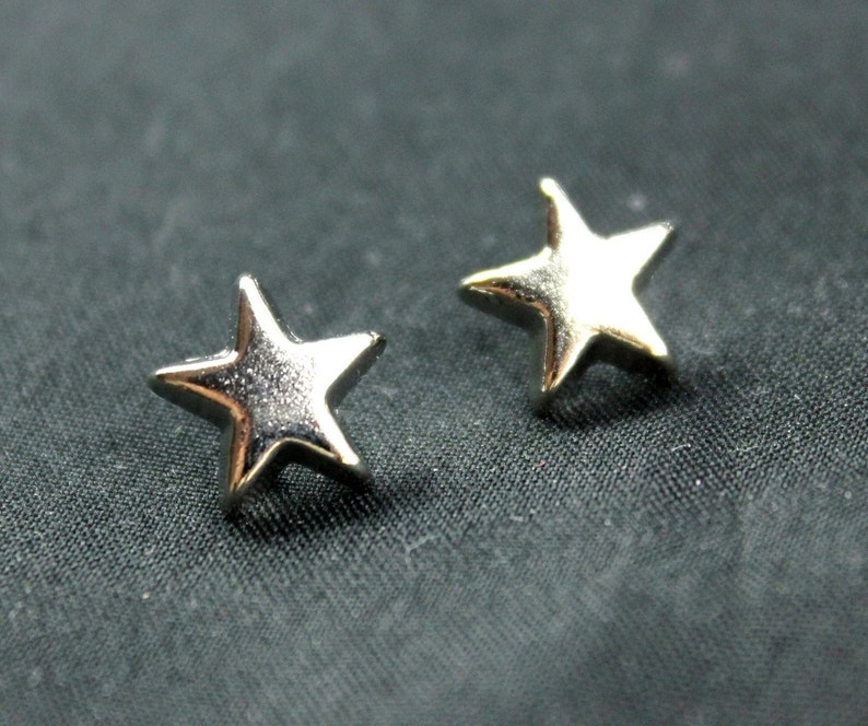Star Metal Buttons , Shiny Silver Color , Shank , 0.51 inch , 10 pcs image 5