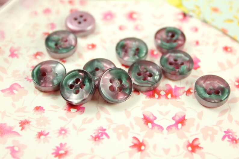 Plastic Buttons - Lot 10 Emerald Stone Like Plastic Buttons. 0.43 Inch ...