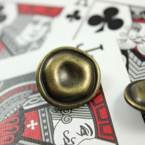Metal Buttons - Caved Round Metal Buttons , Antique Brass Color , Shank ...