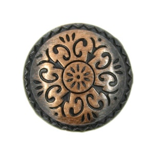 Metal Buttons Flower Carving Metal Buttons , Copper Black Color , Shank ...
