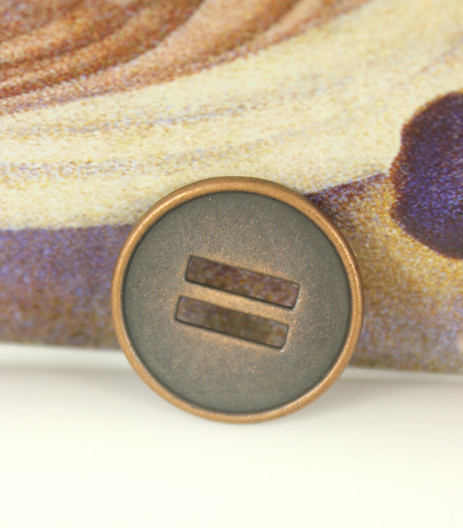 Rectangular Metal Buttons Metal Buttons - Rectangular Holes Metal Buttons , Copper Color , 0.87 ...
