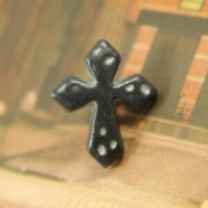 Metal Buttons Cross Metal Buttons , Black Bronze Color , Shank , 0.47 inch , 10 pcs image 2