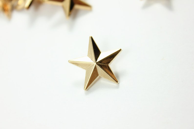 Metal Buttons Star Metal Buttons , Gold Color , Shank , 0.71 inch , 10 pcs image 4