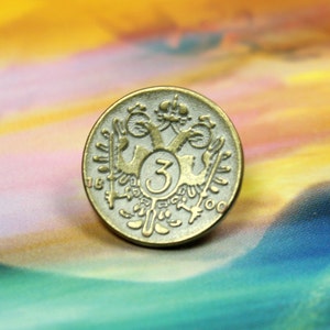 Metal Buttons - Double-headed Eagle Metal Buttons, Brass White Patina Color , Shank , 0.57 inch, 10 pcs