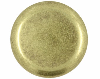 Metal Buttons - Flat Antique Brass Metal Shank Buttons , 1.78 inch , 6 pcs