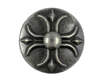 Fleur gris argent métal rivetage - 0,79 pouces - 2 pièces