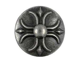 Flower Gray Silver Metal Rivet Sets - 0.79 inch - 2 pieces