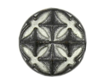 Cross Pattern Gunmetal White Metal Rivet Sets - 0.35 inch - 10 pieces