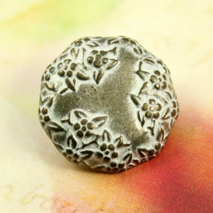 Metall Buttons - Blumen rund um Metall-Knöpfe, Messing Patina-Farbe, Neuneck, Schaft, 0,63 Zoll, 10 Stk