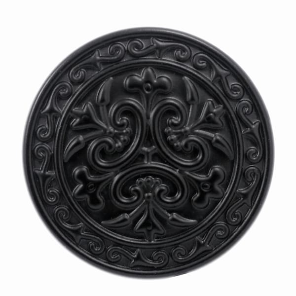 Metal Buttons - Celtic Flower Metal Buttons , Matte Black Color , Shank , 0.91 inch , 10 pcs