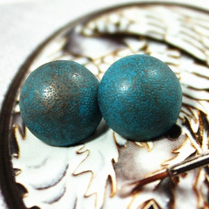 Metal Buttons - Old Blue Metal Buttons , Domed , Shank , 0.39 inch , 10 pcs