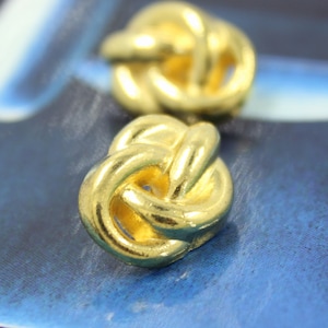 Metal Buttons - Gold Knot Metal Shank Buttons , 0.71 inch , 6 pcs