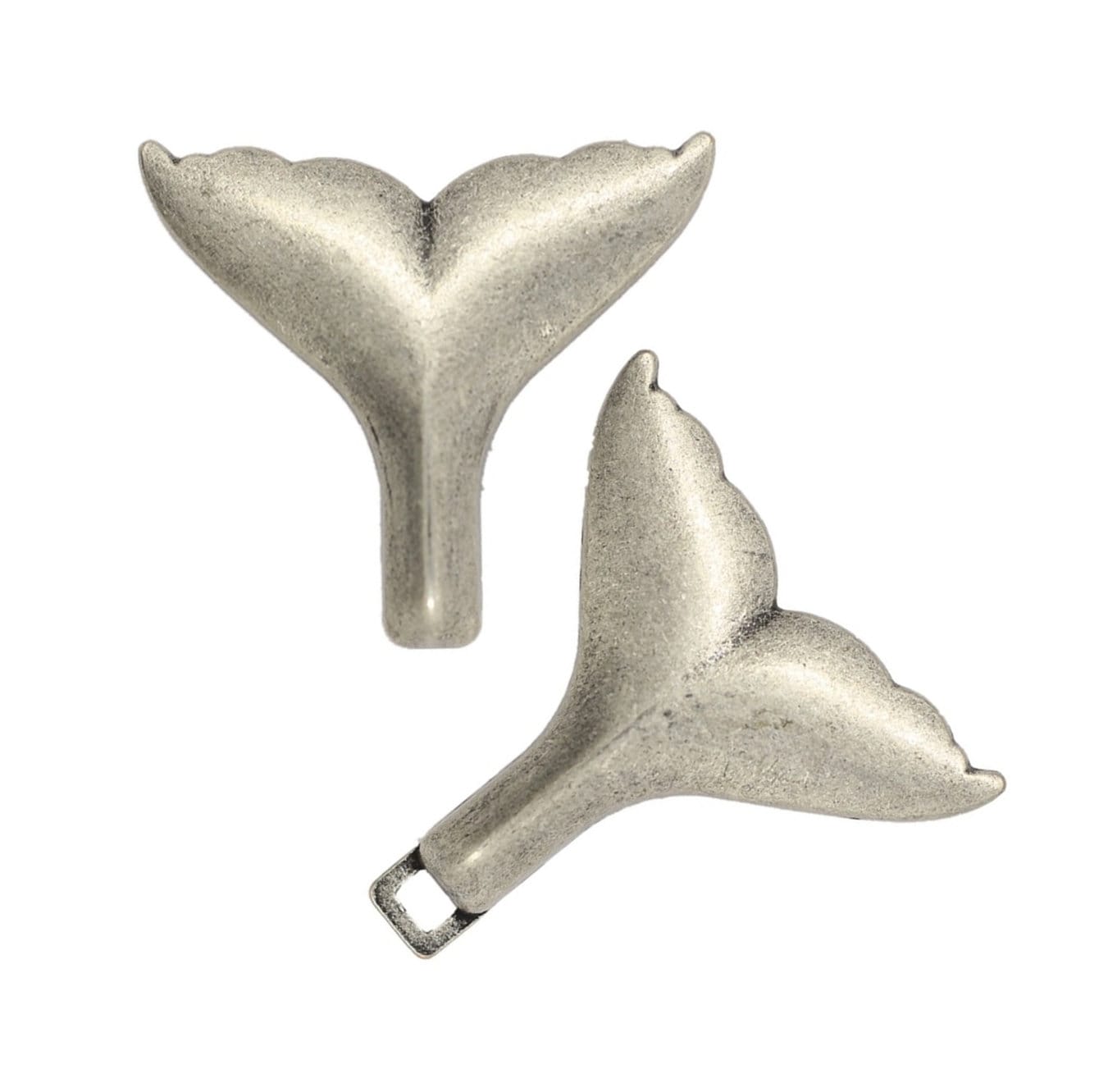 Whale Tail Antique Silver Cloak Clasp Metal Fasteners. One Pair.