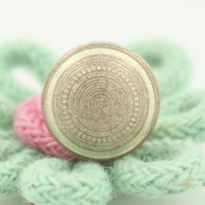 Metal Buttons - Round Metal Buttons , Copper Patina Color , Shank , 0.39 inch , 10 pcs