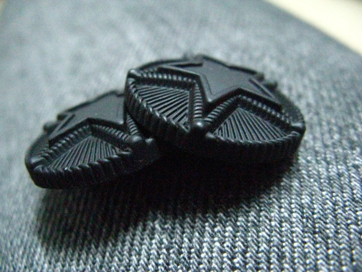 Metal Buttons - Double Stars Metal Buttons , Black Color , Shank , 1 ...