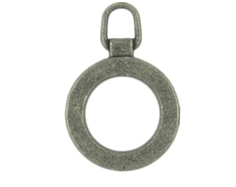Ring Metal Pendants Antique Silver - 27mm - 1 1/16 inch - 4 pcs