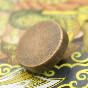Metal Buttons - Copper Metal Shank Buttons - 0.75 inch - 6 pcs