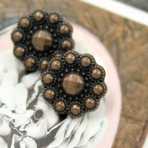 Metal Buttons - Beads Flower Copper Metal Shank Buttons - 0.51 inch - 10 pcs