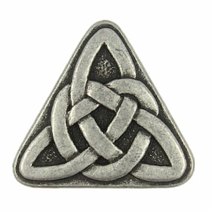 May include: A silver-toned triangular pendant with a Celtic knot design.