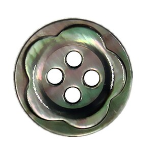 Shell Buttons Flower Carving Black Mother of Pearl Buttons, 0.43 Inch ...