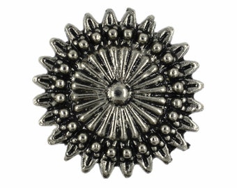 Mandala Flower Concho Silver Metal Rivet Set - 1.10 inch - 1 piece