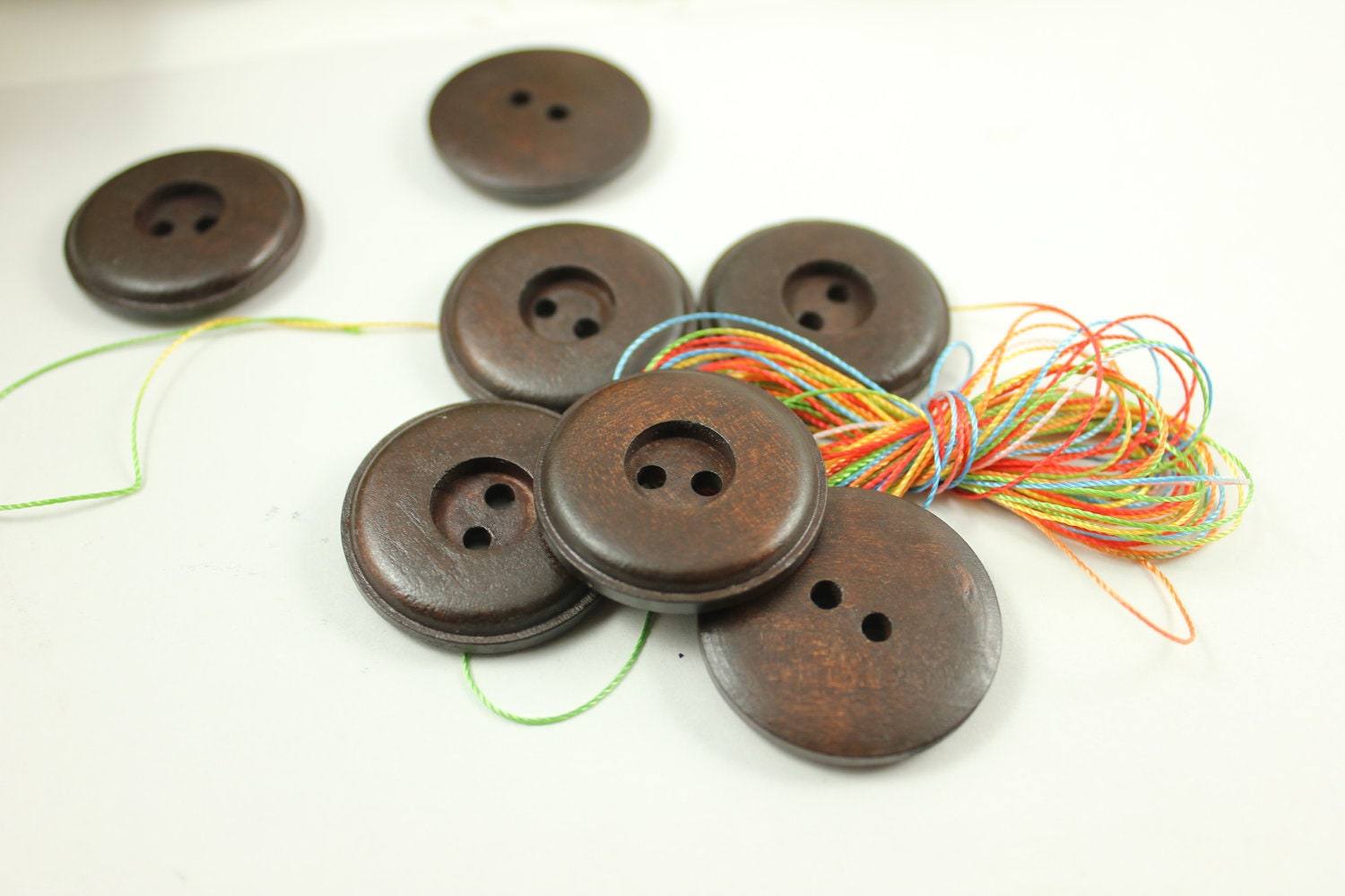 Wooden Buttons Antique Round Cascading Recessed Center Brown - Etsy