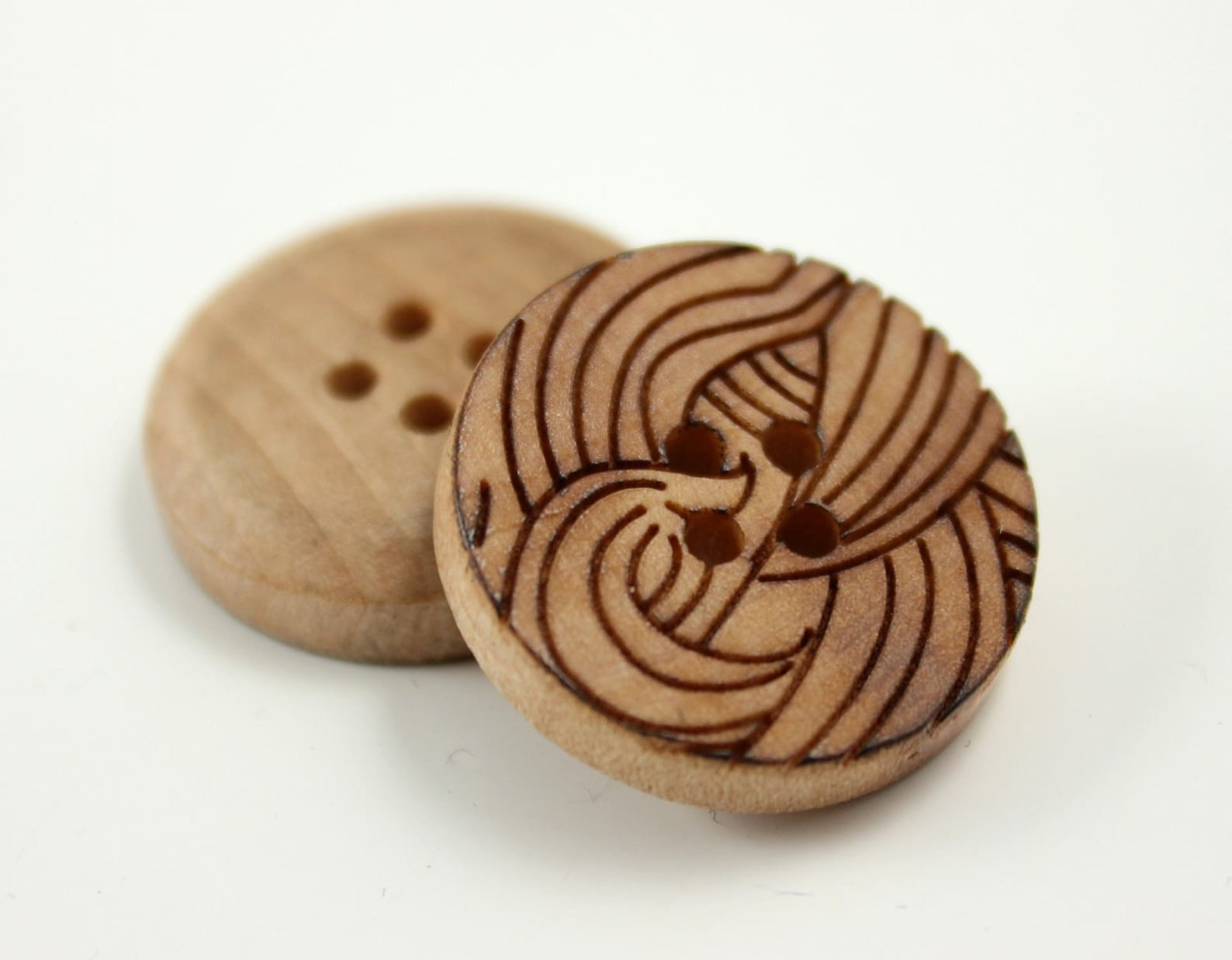 Wooden Buttons Original Wood Buttons With Pyrography Carving Etsy