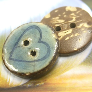 10 pieces of Vintage Heart Carving Translucent DarkCyan Enamel Coconut Buttons, 0.75 inch